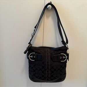 Coach Black Signature C Canvas Shoulder Bag